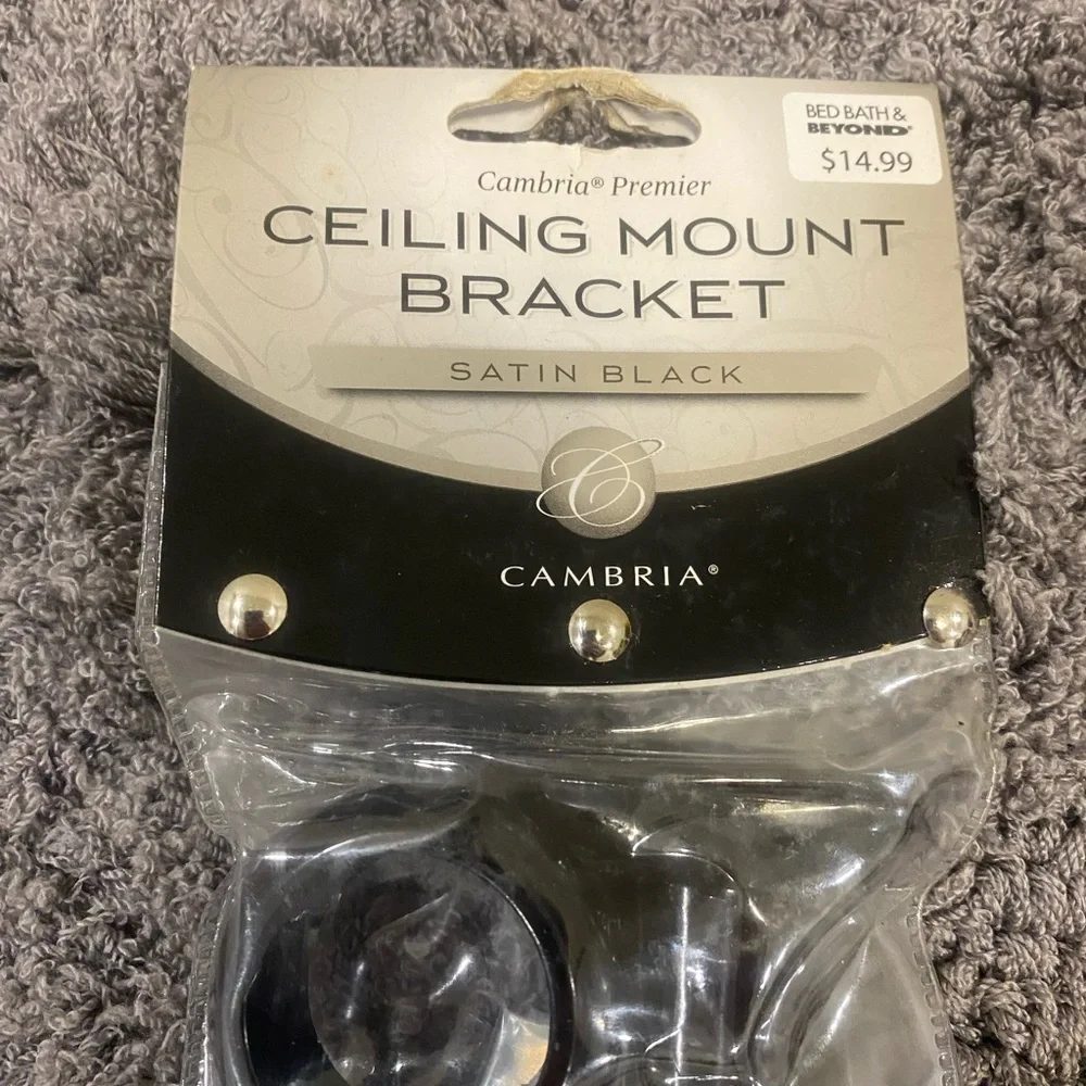 Satin Black Ceiling Mount Bracket for Curtains